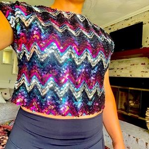 Vintage Toni Todd sequins top